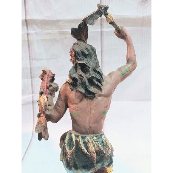 Vtg Statue Of Native American War Chief - Picture 7 of 9
